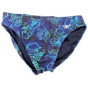 Speedo Heren Print Beachstar Slip 5 cm kort, Hapuna Blauw, 36