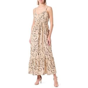 PIECES Pcsade Strap Long Dress Noos Bc maxi-jurk voor dames, Silver Mink/Aop: grafische zebra, S