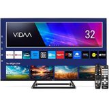 TELE System Smart TV 32-inch TS32FL SMV14 Vidaa, Frameless DVB-T2/S2 HEVC TV,tivùsat HD Certified,CAM CI+ compatible,HbbTV, TV Pause,2 Afstandsbedieningen,Hotel Mode,Ideaal voor Hotels en Residenties