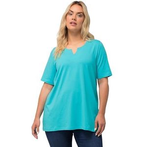 Ulla Popken dames, A-lijn, tuniek halslijn, halflange mouwen T-shirt, theodore river, 58-60