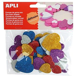 APLI Kids 13484 - Vormen Zelfklevende EVA Foam Hearts Glitter Metallic 50 jaar