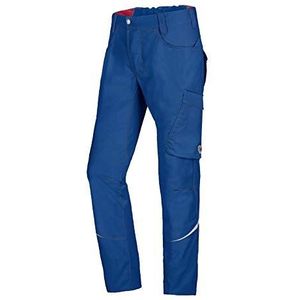 BP 1960-570-0013-33n stofmix met stretch werkbroek voor mannen, slank silhouet met hogere taille op de rug, 65% polyester/35% katoen, koningsblauw, 33N grootte