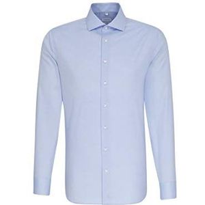Seidensticker Zakelijk overhemd voor heren, shaped fit, strijkvrij, kent-kraag, lange mouwen, 100% katoen, blauw, 39