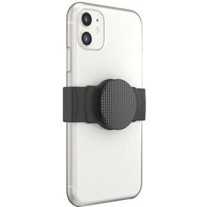 PopSockets: PopGrip Slide Stretch Niet-klevende Telefoonstandaard & Grip met Vierkante Randen en een Verwisselbare Top - Compatibel met de meeste Smartphones - Black Knurled Texture