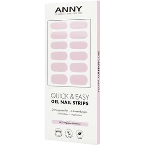 ANNY Gel nagelstrips - uv-nagelfolie om op te plakken, met uv-lamp, duurzaam en splintervrij, eenvoudig in gebruik, kleur: prima ballerina, zacht roze, nr. 10