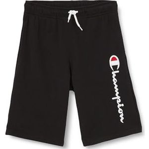 Champion Legacy Icons B - Script Logo Ultralight Spring Terry Bermuda Shorts, zwart, 9-10 jaar kinderen en jongens SS24, Zwart, 9-10 Jaar