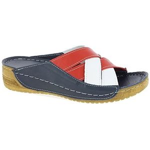 Andrea Conti Damesslippers, blauw/wit/chili, 40 EU, D Blauw Wit Chili, 40 EU