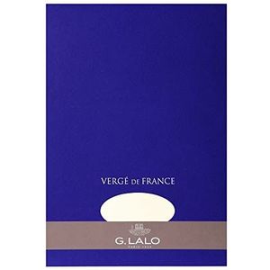 G.Lalo 12700L Schrijfblok Veré de France (perfect voor uw uitnodigingen, zuurvrij, DIN A4, 21 x 29,7 cm, 50 vellen, 100 g) wit