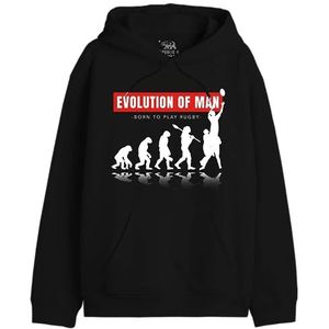 Republic Of California ""Evolution of Rugby"" UXREPCZSW030 Sweatshirt voor heren, zwart, maat L, Zwart, XXL
