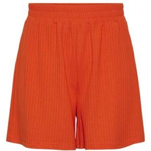 PIECES Dames Pckylie Hw Noos Shorts, Tangerine Tango, XS