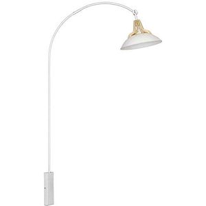 Homemania HOMAX_4395 wandlamp Lilus wandlamp, wit van metaal, hout, 65 x 37 x 163 cm