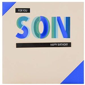 Verjaardagskaart voor zoon van keurmerk - Tekstontwerp met reliëf