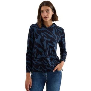 Cecil - Sweatshirt - Urban dark blue - Met Print All-over - Kangoeroezak