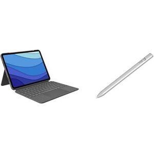 Logitech Slim Combo Touch Tastaturcase Trackpad für iPad Pro 11“ (1./ 2./3.Gen) & Logitech Crayon digitaal potlood voor iPad (iPads met USB-C-poorten) - Zilver