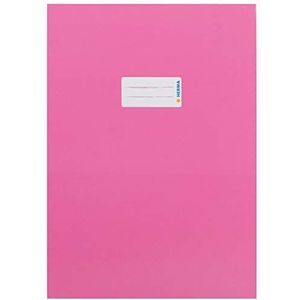 HERMA 19749 Kartonnen notitieboekje DIN A4, boekhoes met tekstveld, van stevig en extra sterk papier, boekbeschermer voor schoolschriften, roze