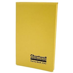 Exacompta - Ref 2242Z - Chartwell - Afmetingen Casebound Survey Book - 106 x 165mm groot, gevoerde linialen, genummerde vellen - Geschikt voor gebruik buitenshuis en in natte omstandigheden - Geel