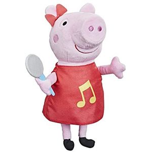 Peppa Pig Grunz-met-Mir-Peppa, zingende pluche pop met rode jurk en strik, zingt 3 liedjes, geschikt vanaf 3 jaar