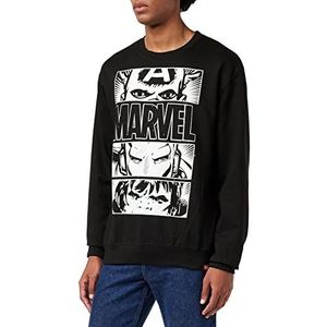Marvel Heren Hero Eyes Licht Sweatshirt, Zwart, XXL