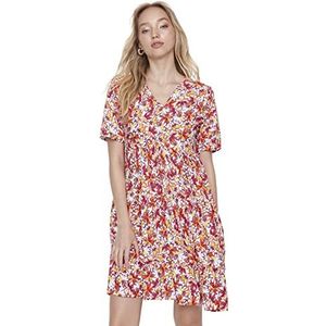 Trendyol Dames mini-skater Regular jurk, Ecru, 38, Ecru, 64