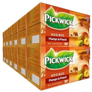 Pickwick Rooibos Thee Mango Perzik (240 Theezakjes - 100% Natuurlijk - Cafeïnevrije Thee - UTZ Gecertificeerd) - 12 x 20 Zakjes