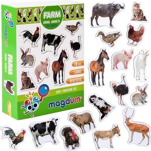 MAGDUM FARM PHOTO realistic animal magnets for kids -real LARGE fridge magnets for toddlers- Magnetic EDUcational toys baby 3 year old baby LEARNing magnets for kids- Kid magnets for Magnetic THEATRE