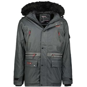 Geographical Norway Cayran Heren Parka Lange Warme Herfst Winter - Waterdichte Waterdichte Jas - Buiten Bont Capuchon - Winddichte Jas - Heren (Zwart M), Zwart, M