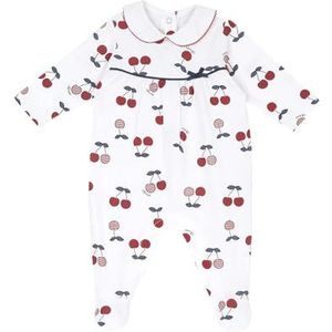 Chicco Romper met rugopening van katoen met lange mouwen, voor jongens en meisjes, Wit en Rood, 0 Maanden