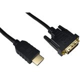 RS PRO HDMI-kabel A HDMI stekker B DVI-D Single Link stekker 4K max, 20m, zwart