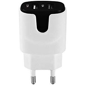 Netadapter, kleur USB, voor Samsung Galaxy Note 10 tablet, dubbel stopcontact, 2 poorten stroom, oplader B, zwart