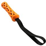 EBI, Crack Me Up Stick S – 36 x 4,8 x 4,8 cm, oranje/zwart, stimuleert kauwen en beten, voorkomt tandplak en tandsteen, robuust speelgoed van rubber met knetterpapier