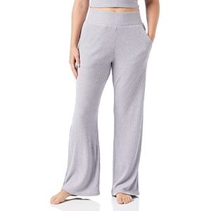 Triumph Dames Thermal Wide Broek High Waist Pyjamabroekje, dark grey melange, 42