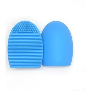 IXCVBNGHS Siliconen reinigingsborstel pad in eivorm, schoonheidsreinigingsgereedschap, borstel, reinigingsbox, cilindrisch, gegolfde wasplank (blauw), small