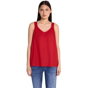 Street One Studio Blousetop voor dames met knoopdetail, rood (mandarijnrood), 44