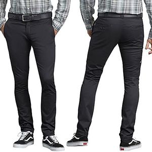 Dickies Klassieke rechte skinny werkbroek voor heren (1 stuk), zwart., 38W / 32L