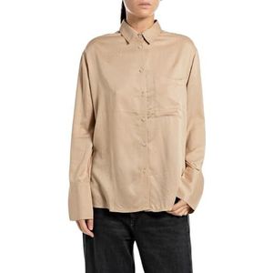 Replay Damesblouse Comfort fit, 867 Light Coffee, XS