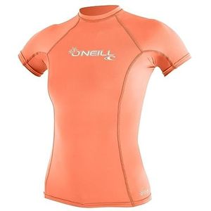 O'Neill Wetsuits Dames Basic Skins korte mouw zonneshirt uitslag vest, licht grapefruit, L