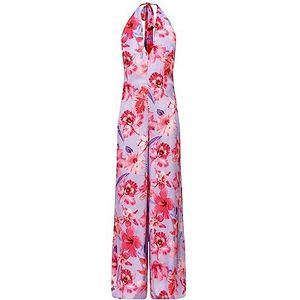 Pinko Tragico trainingspak van satijn, bedrukt, bloemen, avondjurk voor dames, Ynb_paars/roze ch/roze, 46 NL