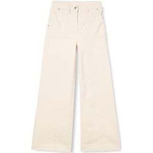 s.Oliver Junior Slanglang voor meisjes, lange broek, wijde pijpen, Wit, 134 cm