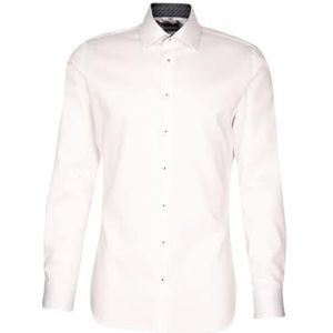 Seidensticker Zakelijk overhemd voor heren, extra slim fit, strijkvrij, kent-kraag, lange mouwen, 100% katoen, wit, 42