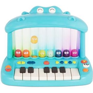 Land of B. Hippo speelgoed keyboard met lichten en liedjes, piano, muziekspeelgoed, muziekinstrument om piano te spelen, voor baby's en kinderen vanaf 1 jaar