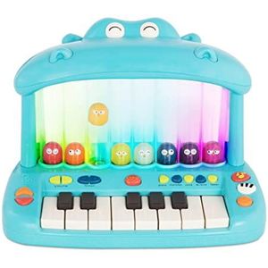 Land of B. Hippo speelgoed keyboard met lichten en liedjes, piano, muziekspeelgoed, muziekinstrument om piano te spelen, voor baby's en kinderen vanaf 1 jaar