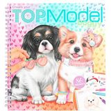 Depesche 12164 TOPModel Maak je hondje - kleur- en stickerboek met 40 motieven voor het ontwerpen van schattige hondjes kleurboekje met stickervel en spiraalband Meerkleurig