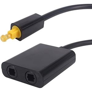 Tec-Digi Toslink Digitale Optische Audio Splitter Adapter 1 in 2 Out, Glasvezel Splitter Schakelaar Selector TosLink Converter (1 in 2 uit)