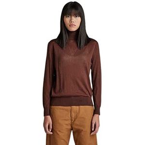 G-STAR RAW Dames Core Roll Neck Knit Pullover Sweater, Brown (Chocolate Lab D166-D312), S