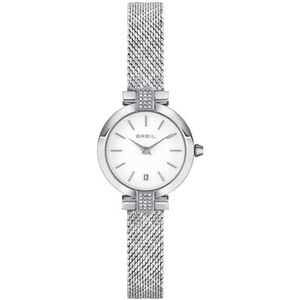 Breil Horloge Soul collectie kwartsuurwerk alleen tijd - 2h en stalen armband voor vrouwen, zilver-wit, Een Maat, armband
