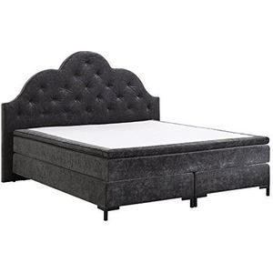 Atlantic Home Collection Boxspringbed CARO LUXE, 180 x 200 cm, inclusief topper (hardheidsgraad H2), antraciet