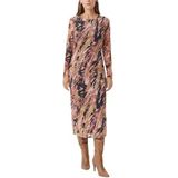 COMMA - Jurk - Cappuccino - 7/8 Lengte - Lange Mouw - Normale Pasvorm