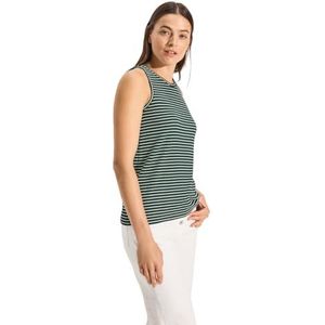 CECIL Gestreepte top, fir green, L