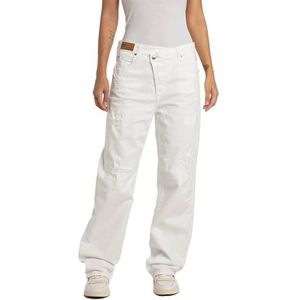 Replay Zelmaa Loose Fit Wide Leg Jeans voor dames, 001, wit, 31W / 32L