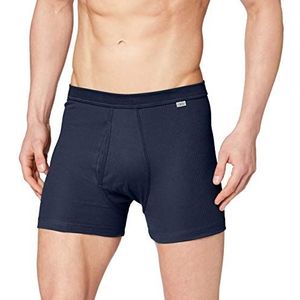 HUBER Heren broek korte pijpen met gulp hipster, blauw (marine 0386), M